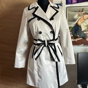 inc white and black double breasted coat